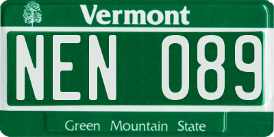 VT license plate NEN089