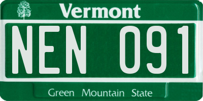 VT license plate NEN091