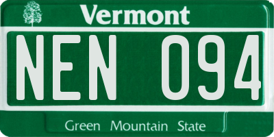 VT license plate NEN094