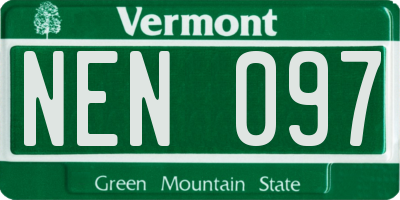 VT license plate NEN097