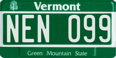 VT license plate NEN099