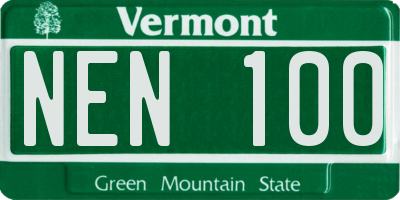 VT license plate NEN100