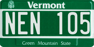 VT license plate NEN105