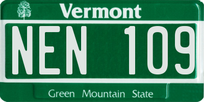 VT license plate NEN109