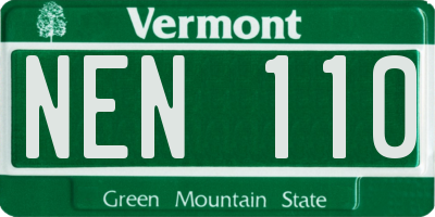VT license plate NEN110