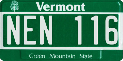 VT license plate NEN116