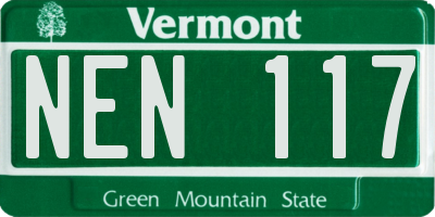 VT license plate NEN117