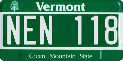 VT license plate NEN118