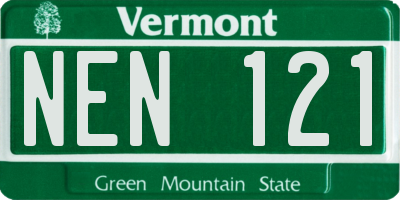 VT license plate NEN121