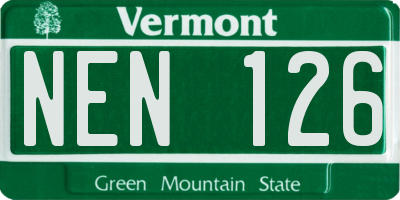 VT license plate NEN126