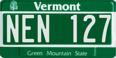 VT license plate NEN127