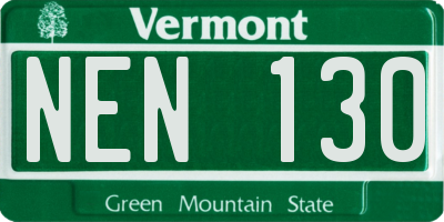 VT license plate NEN130