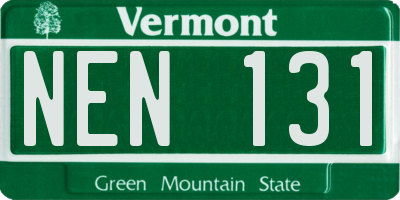 VT license plate NEN131