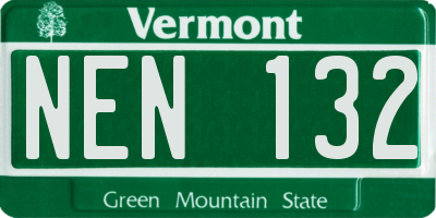 VT license plate NEN132