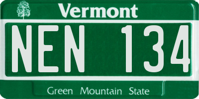 VT license plate NEN134