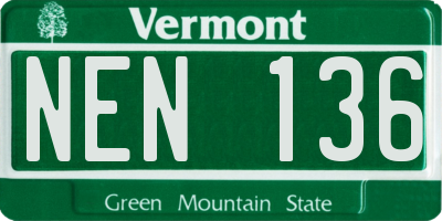 VT license plate NEN136