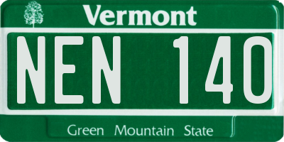 VT license plate NEN140