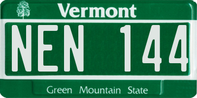 VT license plate NEN144