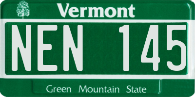 VT license plate NEN145