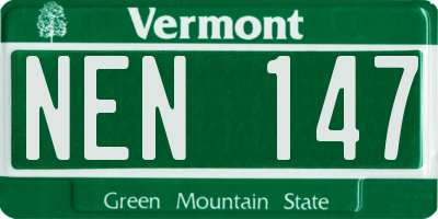 VT license plate NEN147