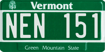 VT license plate NEN151