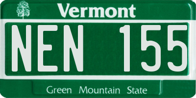 VT license plate NEN155