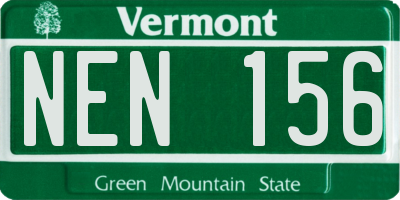 VT license plate NEN156