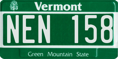 VT license plate NEN158