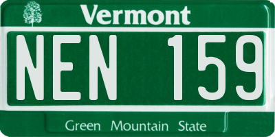 VT license plate NEN159