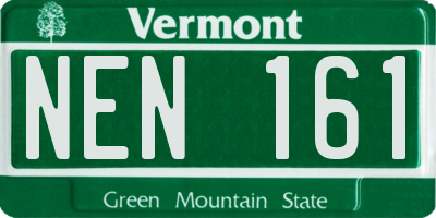 VT license plate NEN161