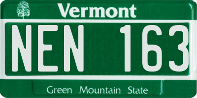VT license plate NEN163