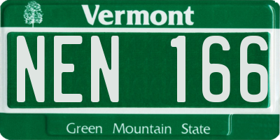 VT license plate NEN166