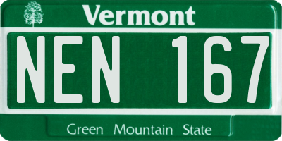 VT license plate NEN167