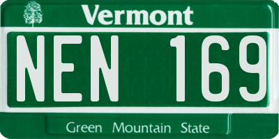 VT license plate NEN169