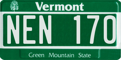 VT license plate NEN170