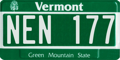 VT license plate NEN177