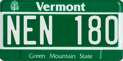 VT license plate NEN180