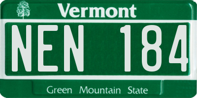 VT license plate NEN184