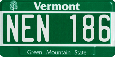 VT license plate NEN186