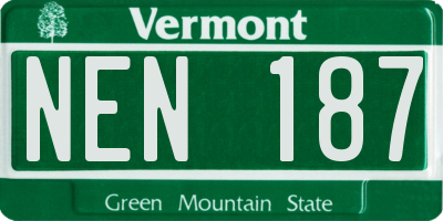VT license plate NEN187