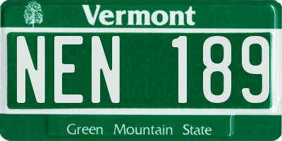VT license plate NEN189