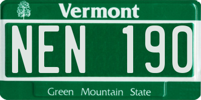 VT license plate NEN190