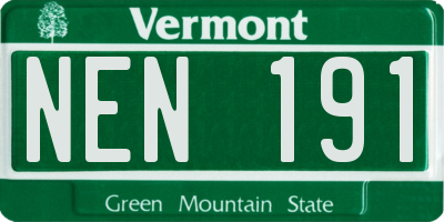 VT license plate NEN191