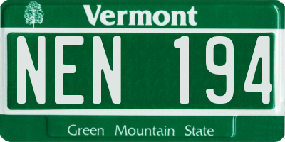 VT license plate NEN194
