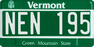 VT license plate NEN195