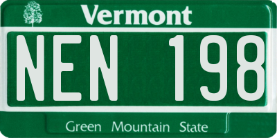 VT license plate NEN198