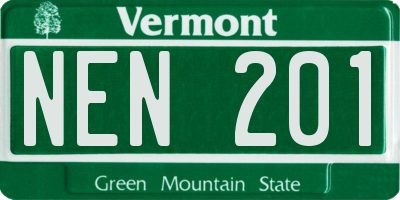 VT license plate NEN201