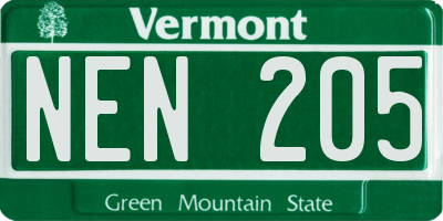 VT license plate NEN205