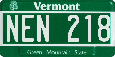 VT license plate NEN218