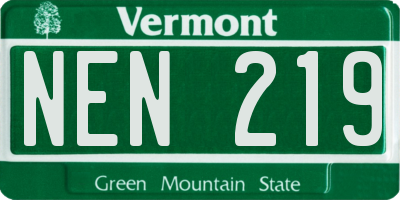 VT license plate NEN219